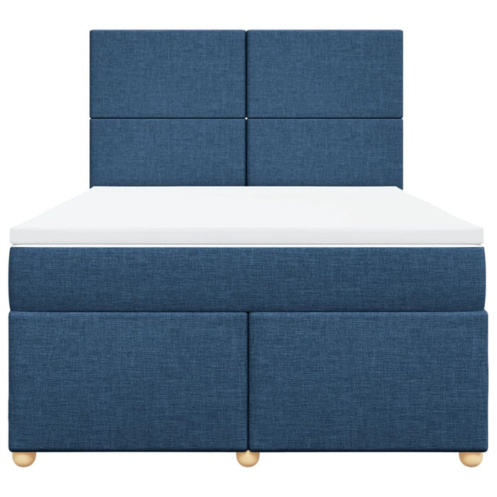 Pat continental cu saltea, albastru, 140x200cm, material textil - WALTI WALTI