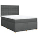 Pat box spring cu saltea, gri închis, 140x200 cm, textil - WALTI WALTI