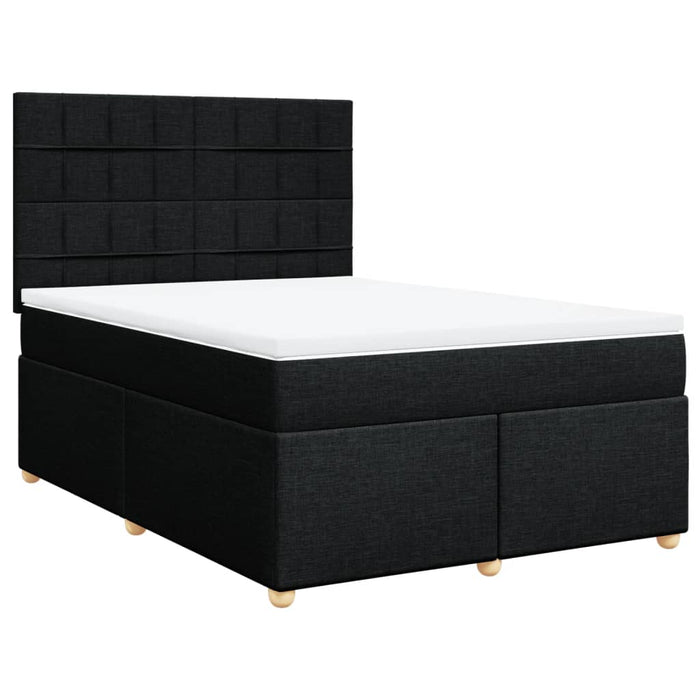 Pat box spring cu saltea, negru, 140x200 cm, textil - WALTI WALTI