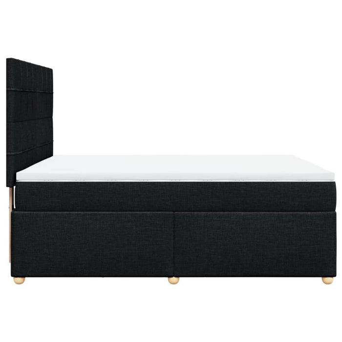 Pat box spring cu saltea, negru, 140x200 cm, textil - WALTI WALTI