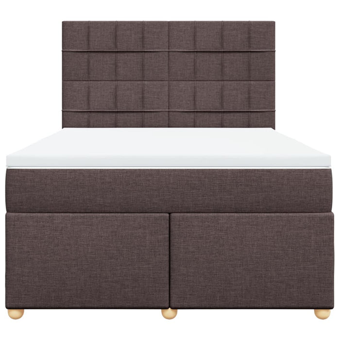Pat continental cu saltea, maro închis, 140x200 cm, textil - WALTI WALTI