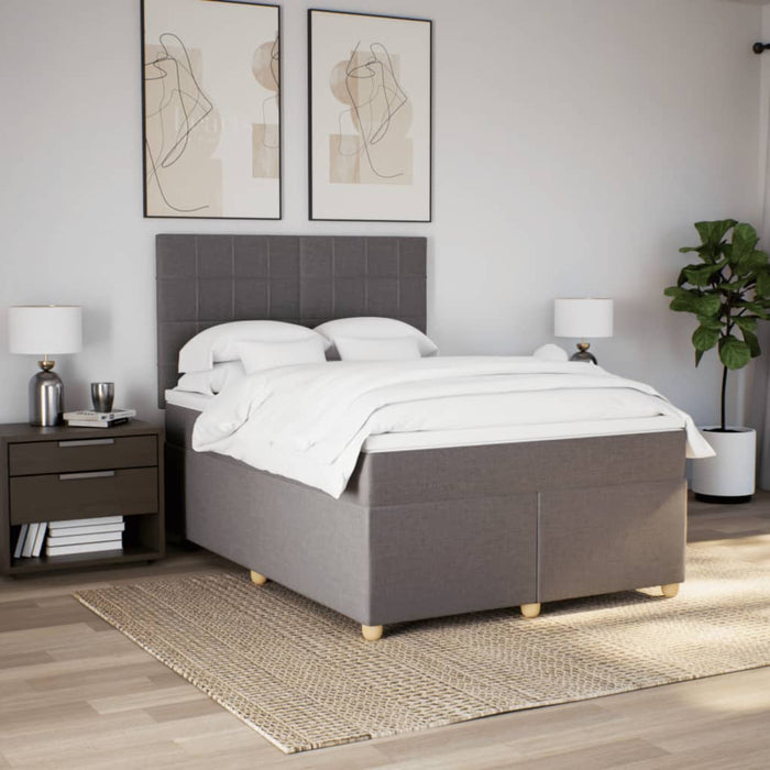 Pat continental cu saltea gri taupe 140x200 cm material textil - WALTI WALTI