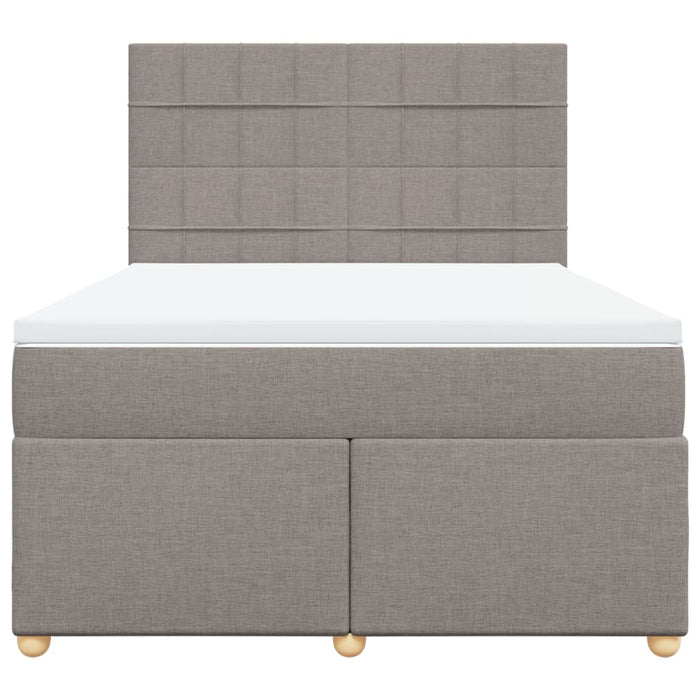 Pat continental cu saltea gri taupe 140x200 cm material textil - WALTI WALTI