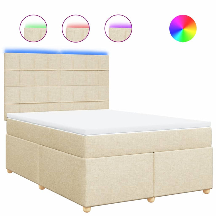 Pat continental cu saltea, crem, 140x200 cm, material textil - WALTI WALTI