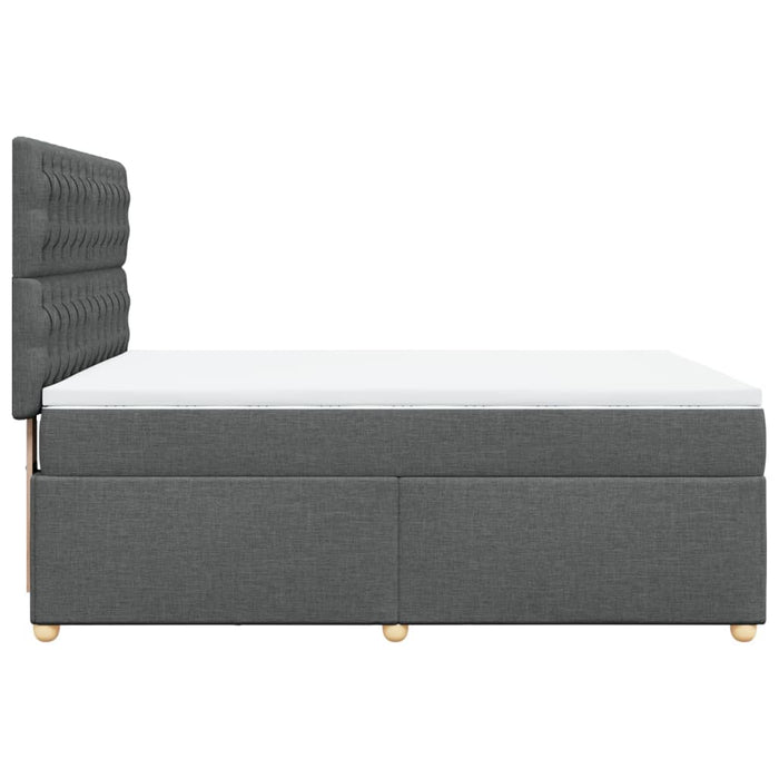 Pat box spring cu saltea, gri închis, 140x200 cm, textil - WALTI WALTI