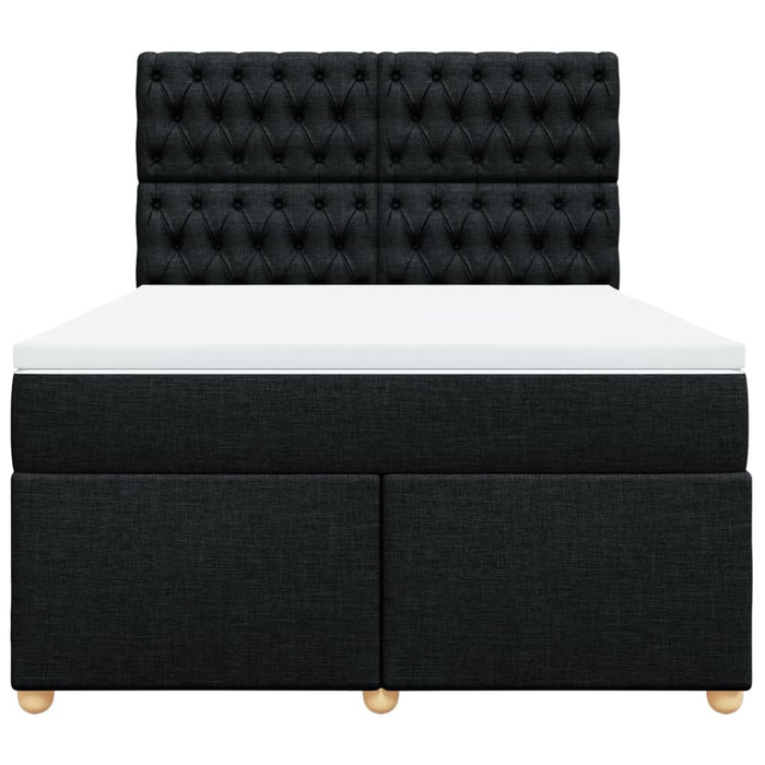 Pat box spring cu saltea, negru, 140x200 cm, textil - WALTI WALTI