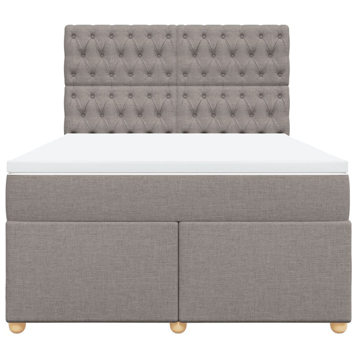 Pat continental cu saltea gri taupe 140x200 cm material textil - WALTI WALTI