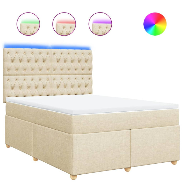 Pat continental cu saltea, crem, 140x200 cm, material textil - WALTI WALTI