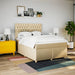 Pat continental cu saltea, crem, 140x200 cm, material textil - WALTI WALTI