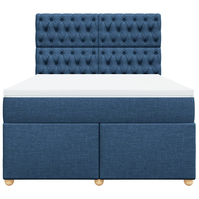 Pat continental cu saltea, albastru, 140x200cm, material textil - WALTI WALTI