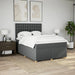 Pat box spring cu saltea, gri închis, 140x200 cm, textil - WALTI WALTI