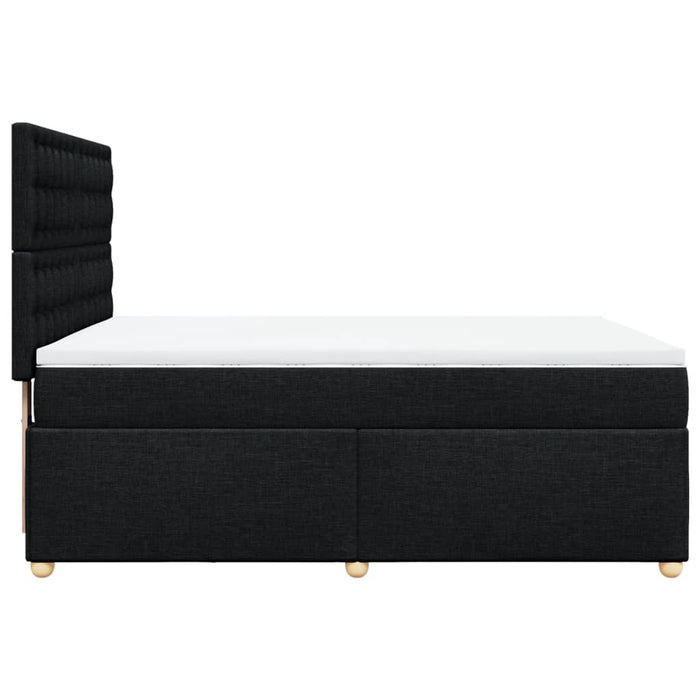 Pat box spring cu saltea, negru, 140x200 cm, textil - WALTI WALTI