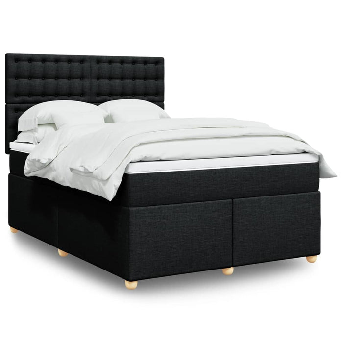Pat box spring cu saltea, negru, 140x200 cm, textil - WALTI WALTI