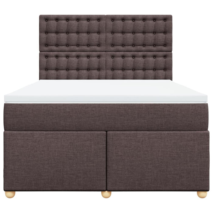 Pat continental cu saltea, maro închis, 140x200 cm, textil - WALTI WALTI