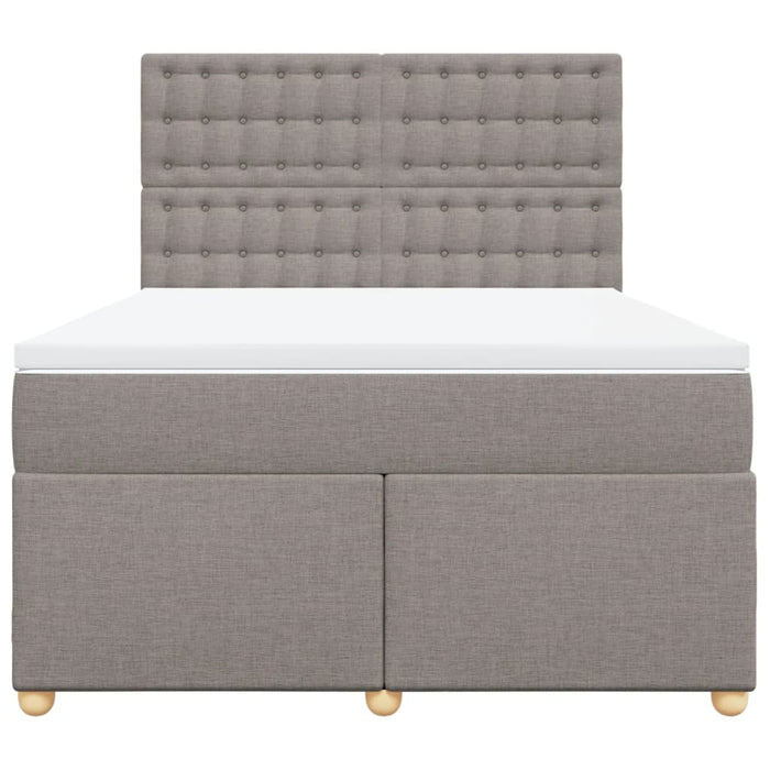 Pat continental cu saltea gri taupe 140x200 cm material textil - WALTI WALTI