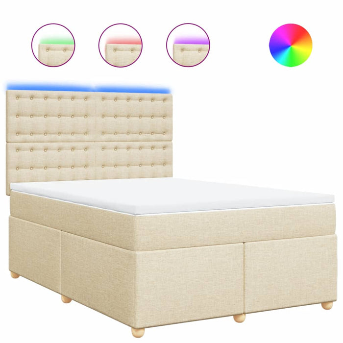 Pat continental cu saltea, crem, 140x200 cm, material textil - WALTI WALTI