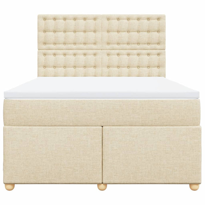 Pat continental cu saltea, crem, 140x200 cm, material textil - WALTI WALTI