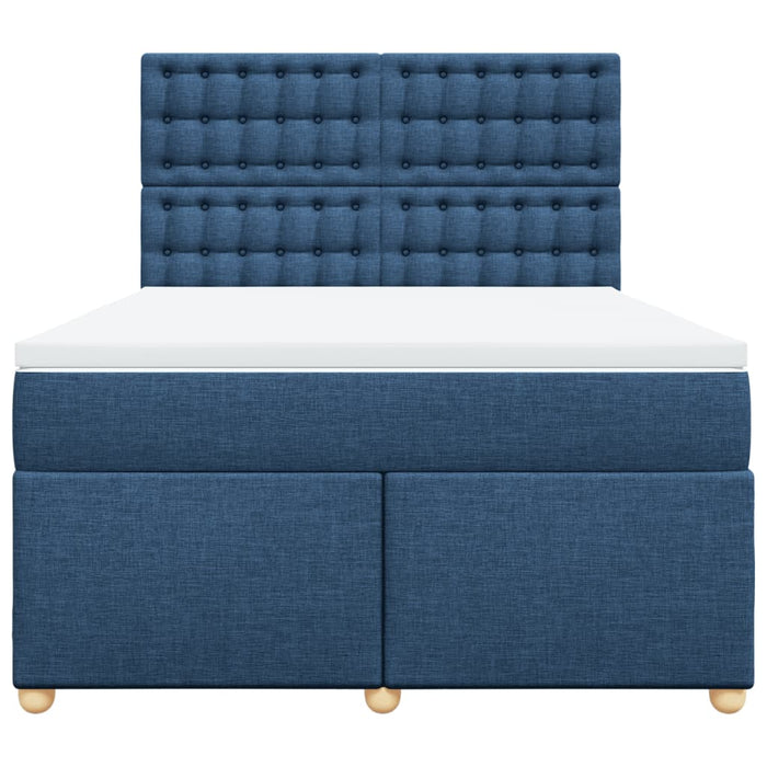 Pat continental cu saltea, albastru, 140x200cm, material textil - WALTI WALTI