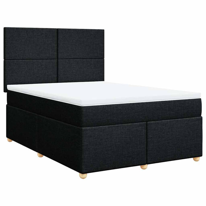 Pat box spring cu saltea, negru, 160x200 cm, textil - WALTI WALTI
