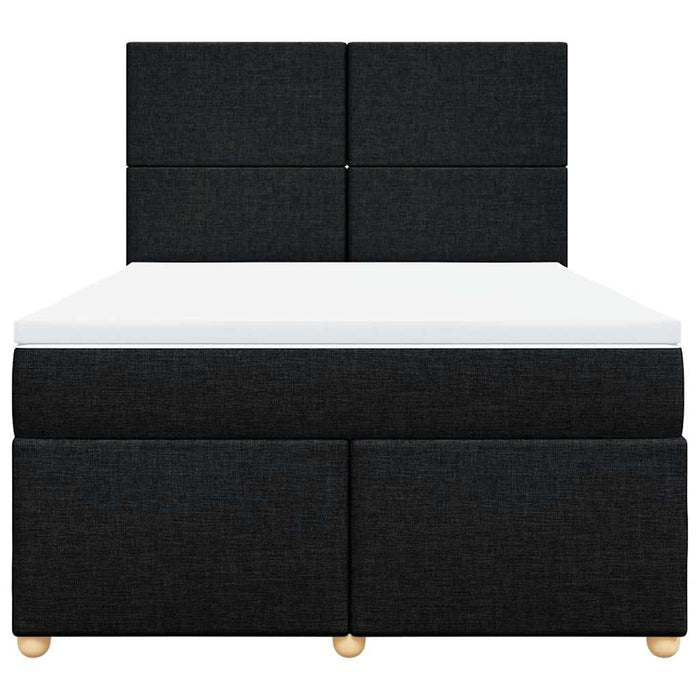 Pat box spring cu saltea, negru, 160x200 cm, textil - WALTI WALTI