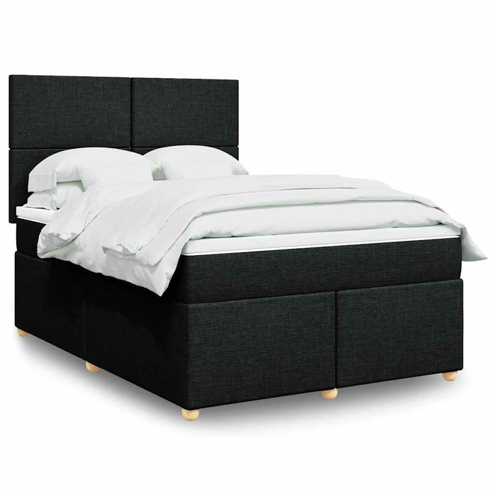 Pat box spring cu saltea, negru, 160x200 cm, textil - WALTI WALTI