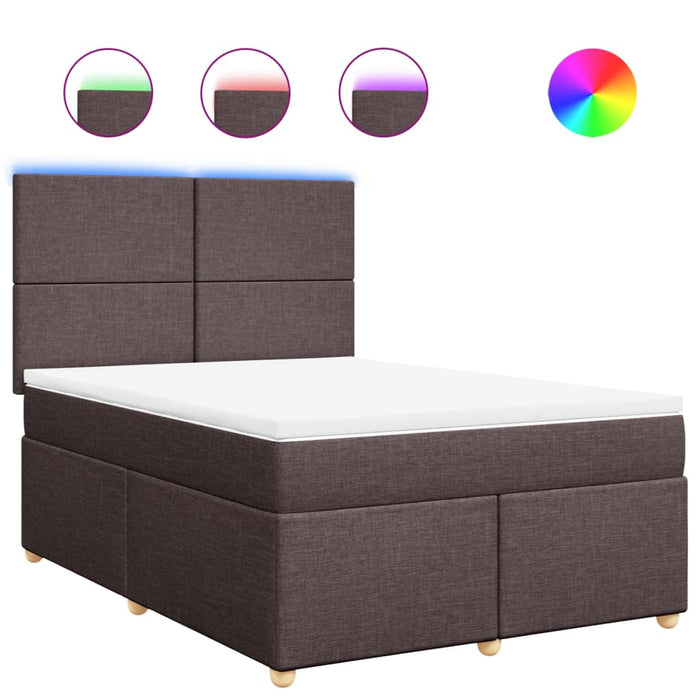 Pat box spring cu saltea, maro închis, 160x200 cm, textil - WALTI WALTI