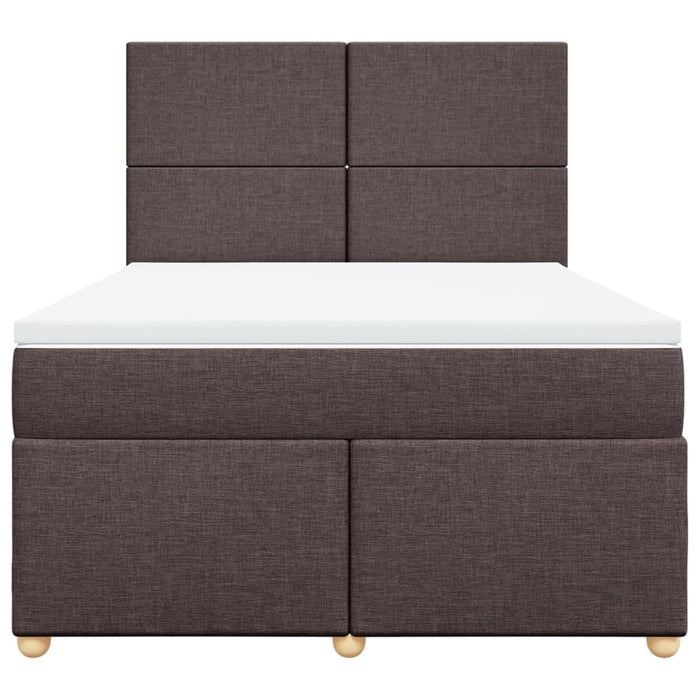 Pat box spring cu saltea, maro închis, 160x200 cm, textil - WALTI WALTI