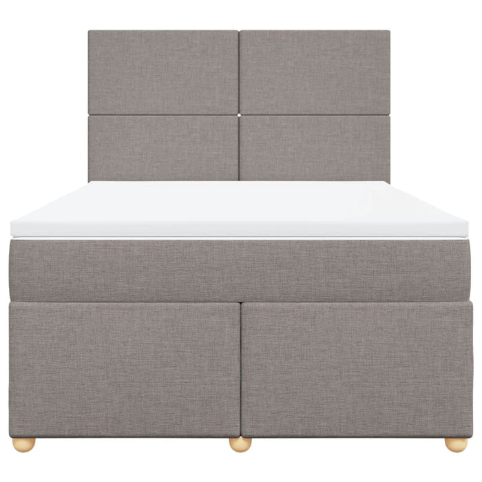 Pat box spring cu saltea, gri taupe, 160x200 cm material textil - WALTI WALTI