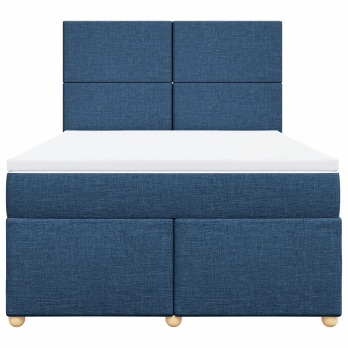 Pat continental cu saltea, albastru, 160x200cm, material textil - WALTI WALTI
