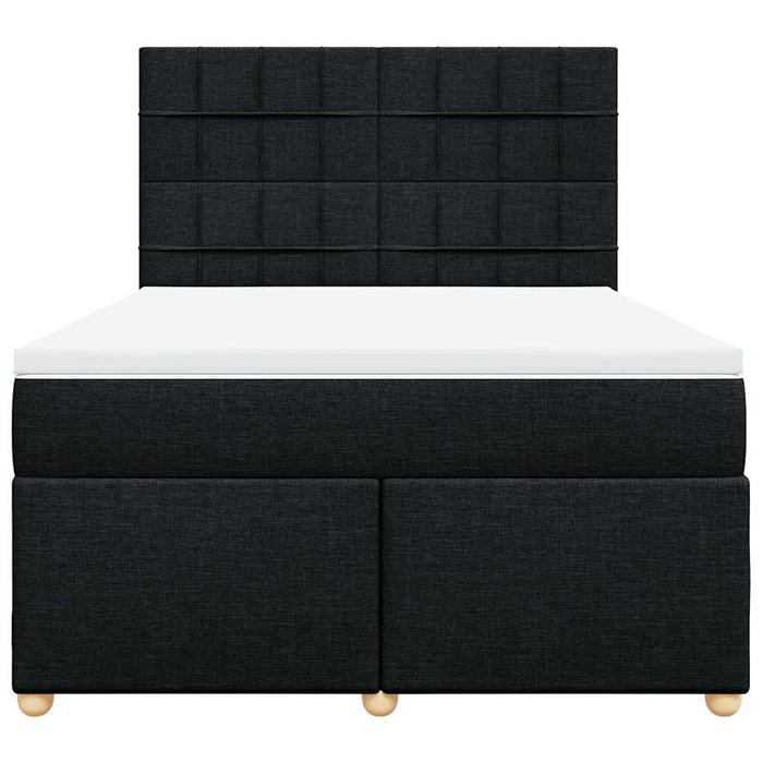 Pat box spring cu saltea, negru, 160x200 cm, textil - WALTI WALTI