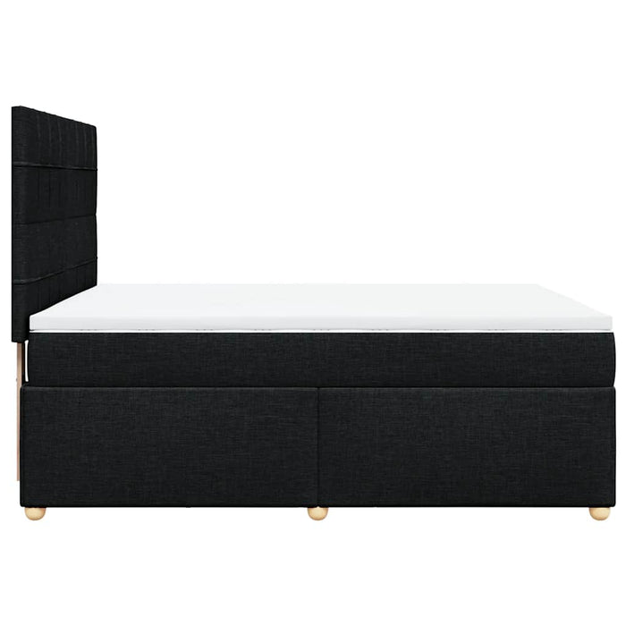 Pat box spring cu saltea, negru, 160x200 cm, textil - WALTI WALTI