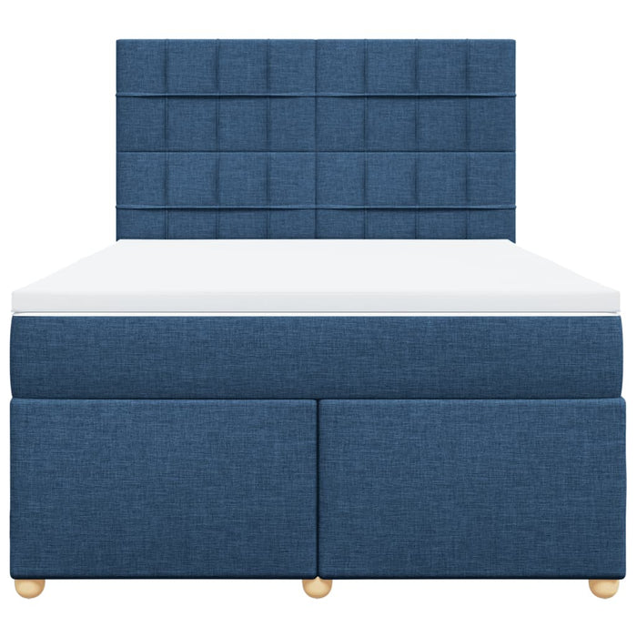 Pat continental cu saltea, albastru, 160x200cm, material textil - WALTI WALTI