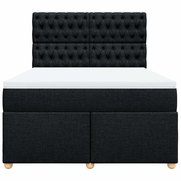 Pat box spring cu saltea, negru, 160x200 cm, textil - WALTI WALTI