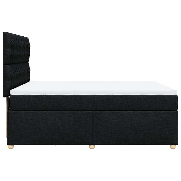 Pat box spring cu saltea, negru, 160x200 cm, textil - WALTI WALTI