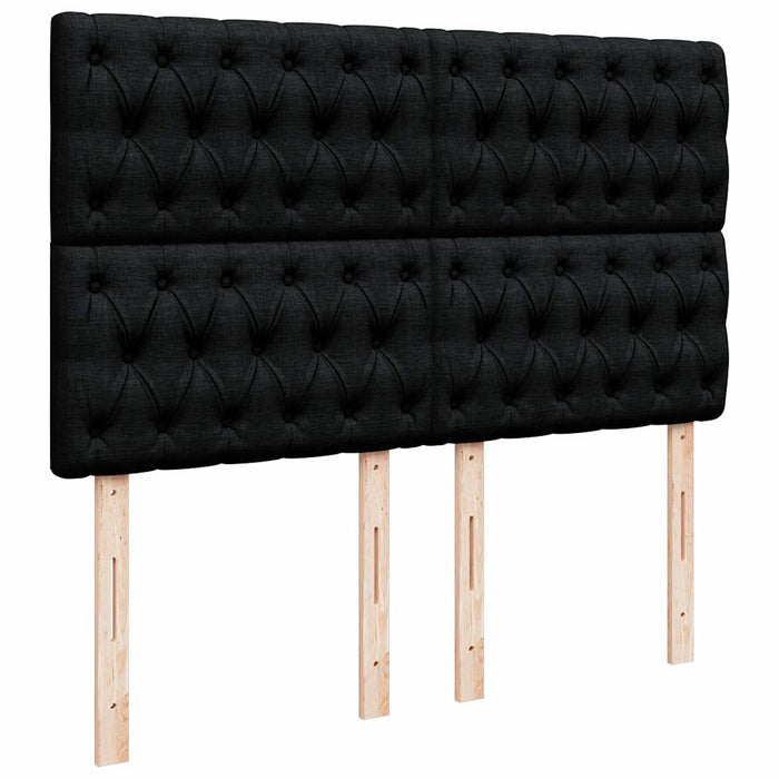 Pat box spring cu saltea, negru, 160x200 cm, textil - WALTI WALTI