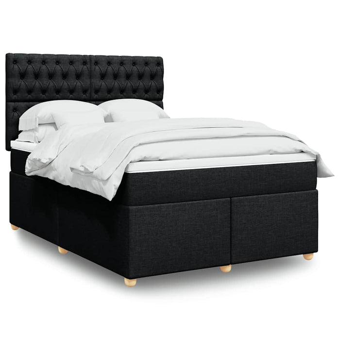 Pat box spring cu saltea, negru, 160x200 cm, textil - WALTI WALTI