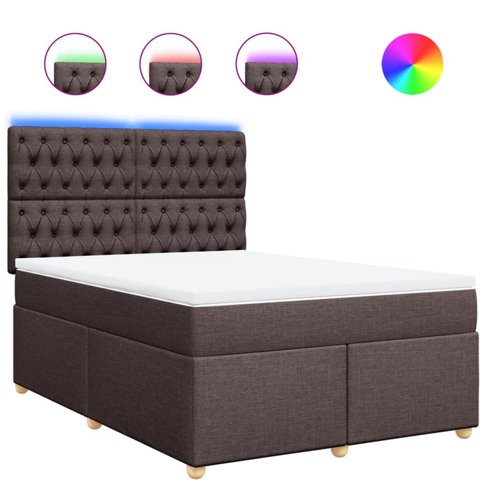 Pat box spring cu saltea, maro închis, 160x200 cm, textil - WALTI WALTI