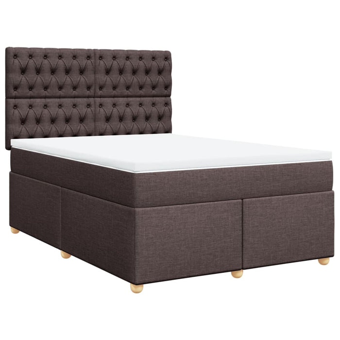 Pat box spring cu saltea, maro închis, 160x200 cm, textil - WALTI WALTI
