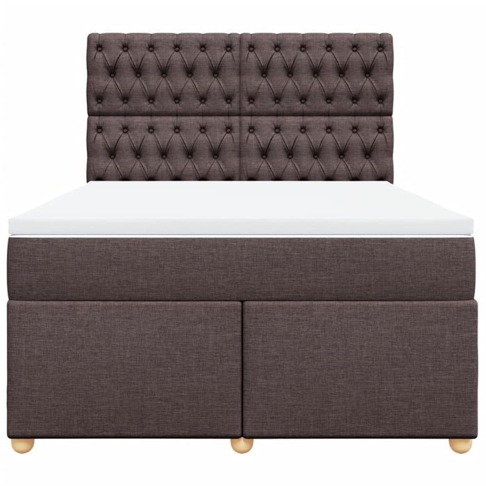 Pat box spring cu saltea, maro închis, 160x200 cm, textil - WALTI WALTI