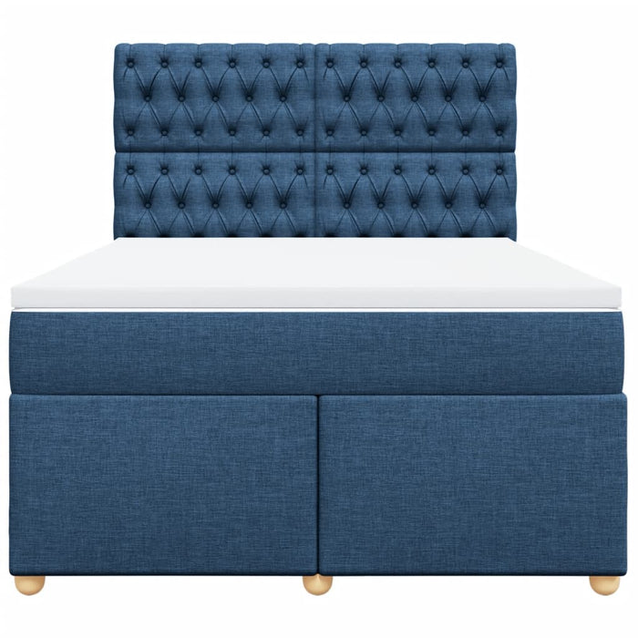 Pat continental cu saltea, albastru, 160x200cm, material textil - WALTI WALTI
