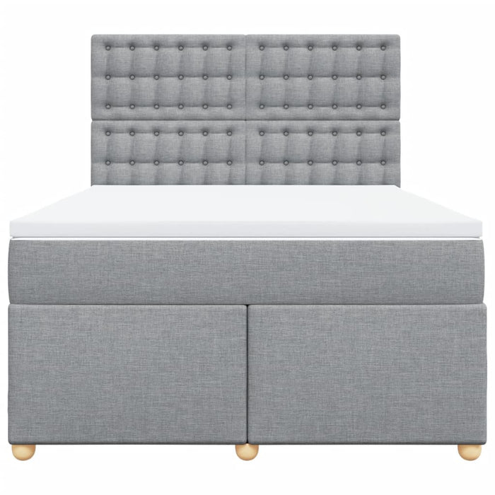 Pat continental cu saltea, gri deschis, 160x200 cm, textil - WALTI WALTI