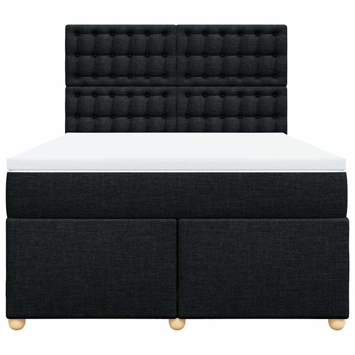 Pat box spring cu saltea, negru, 160x200 cm, textil - WALTI WALTI