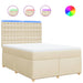 Pat box spring cu saltea, crem, 160x200 cm, material textil - WALTI WALTI