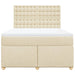 Pat box spring cu saltea, crem, 160x200 cm, material textil - WALTI WALTI
