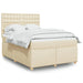 Pat box spring cu saltea, crem, 160x200 cm, material textil - WALTI WALTI