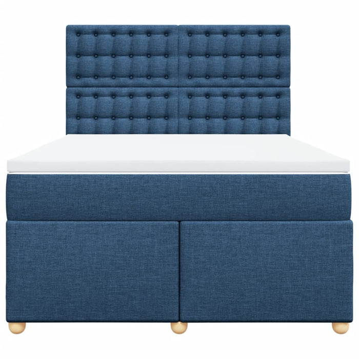Pat continental cu saltea, albastru, 160x200cm, material textil - WALTI WALTI