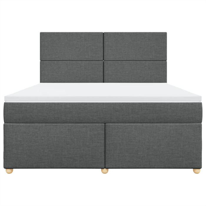 Pat box spring cu saltea, gri închis, 180x200 cm, textil - WALTI WALTI