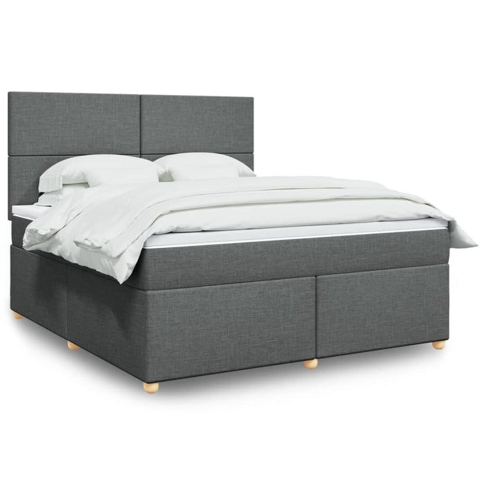 Pat box spring cu saltea, gri închis, 180x200 cm, textil - WALTI WALTI