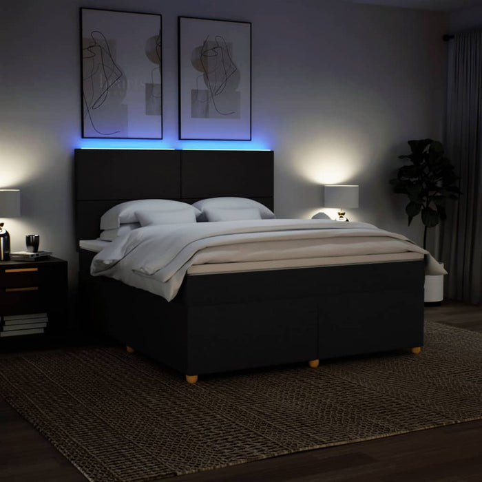 Pat box spring cu saltea, negru, 180x200 cm, catifea - WALTI WALTI