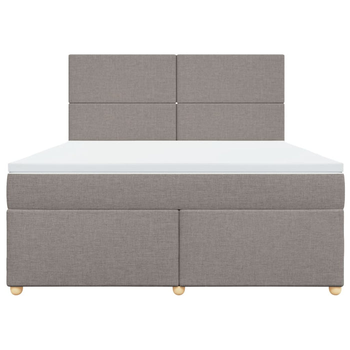 Pat continental cu saltea, gri taupe, 180x200 cm, textil - WALTI WALTI